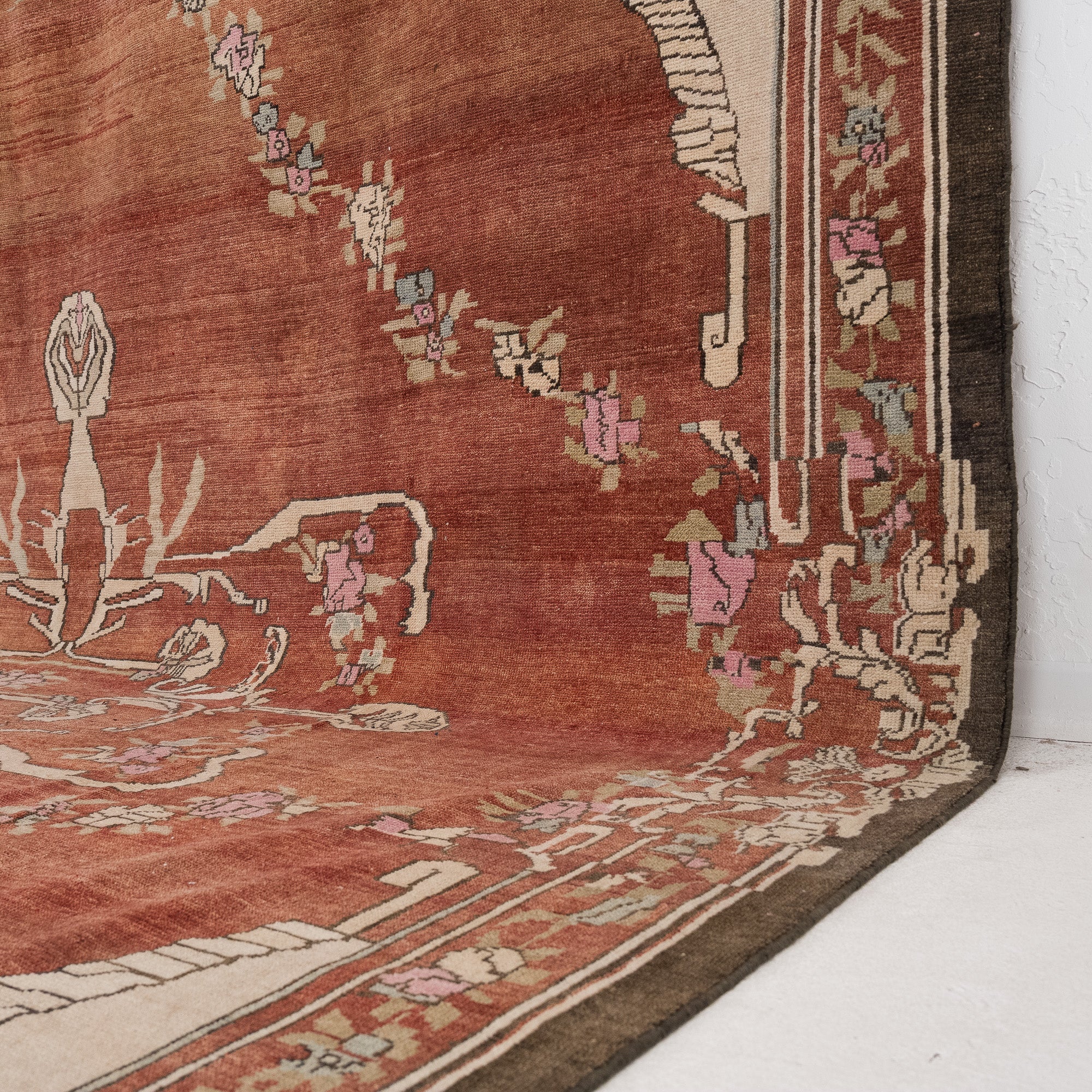 10' x 13' - Vintage Turkish Area Rug, Red - Seranys | Kuden Rugs