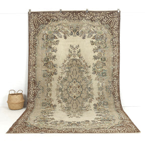 beige vintage 6x11 area rug - perfect for the living room, bedroom, entryway, office, kitchen & dining