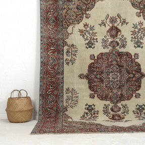 Authentic 6x9 area rug from turkish, in subtle beige tones