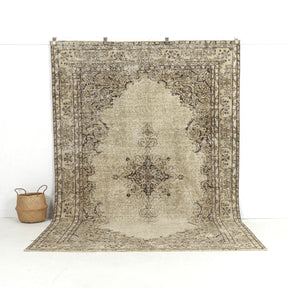 beige vintage 7x10 area rug - perfect for the living room, bedroom, entryway, office, kitchen & dining