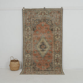 orange vintage 4x8 runner rug - perfect for the living room, bedroom, entryway, office, kitchen & dining