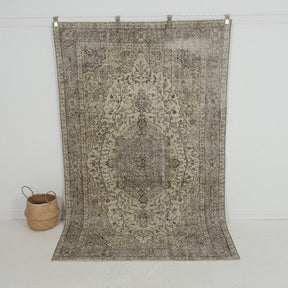 Handmade 5x9 area rug in beige, ideal for a cozy living room, bedroom, entryway, office, kitchen & dining