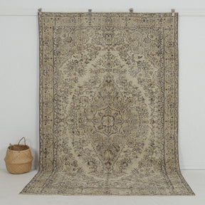 beige vintage 6x9 area rug - perfect for the living room, bedroom, dining room, entryway, office