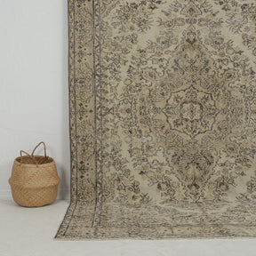 Authentic 6x9 area rug from turkish, in subtle beige tones