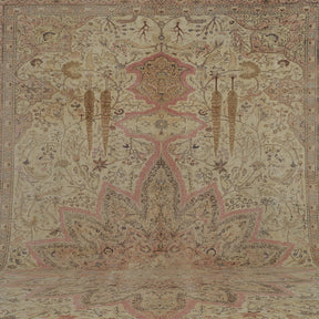 Authentic 9x14 area rug from turkish, in subtle beige tones