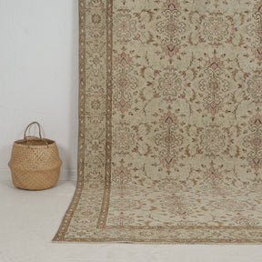 Authentic 6x10 area rug from turkish, in subtle beige tones