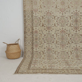 Authentic 6x10 area rug from turkish, in subtle beige tones