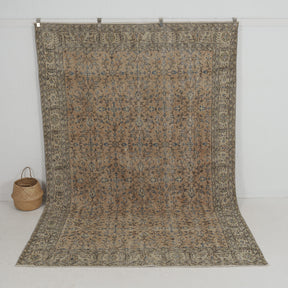 Handmade 7x11 area rug in brown, ideal for a cozy living room, bedroom, entryway, office, kitchen & dining