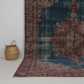 Authentic 7x10 area rug from turkish, in subtle blue tones