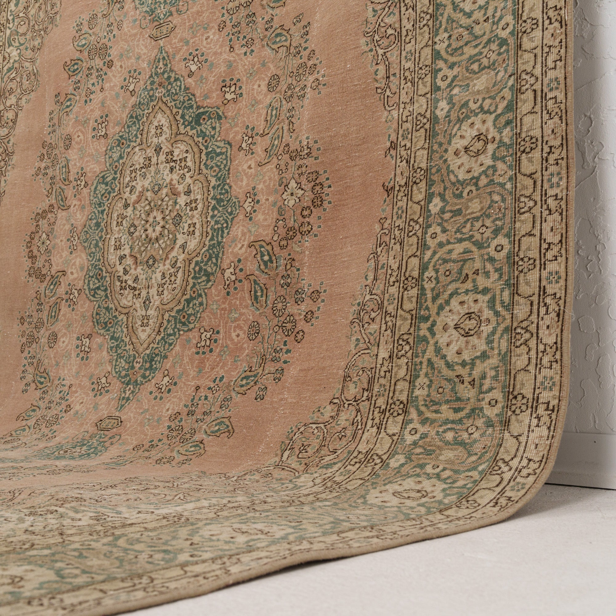 Pink and Brown Area Wool Rug