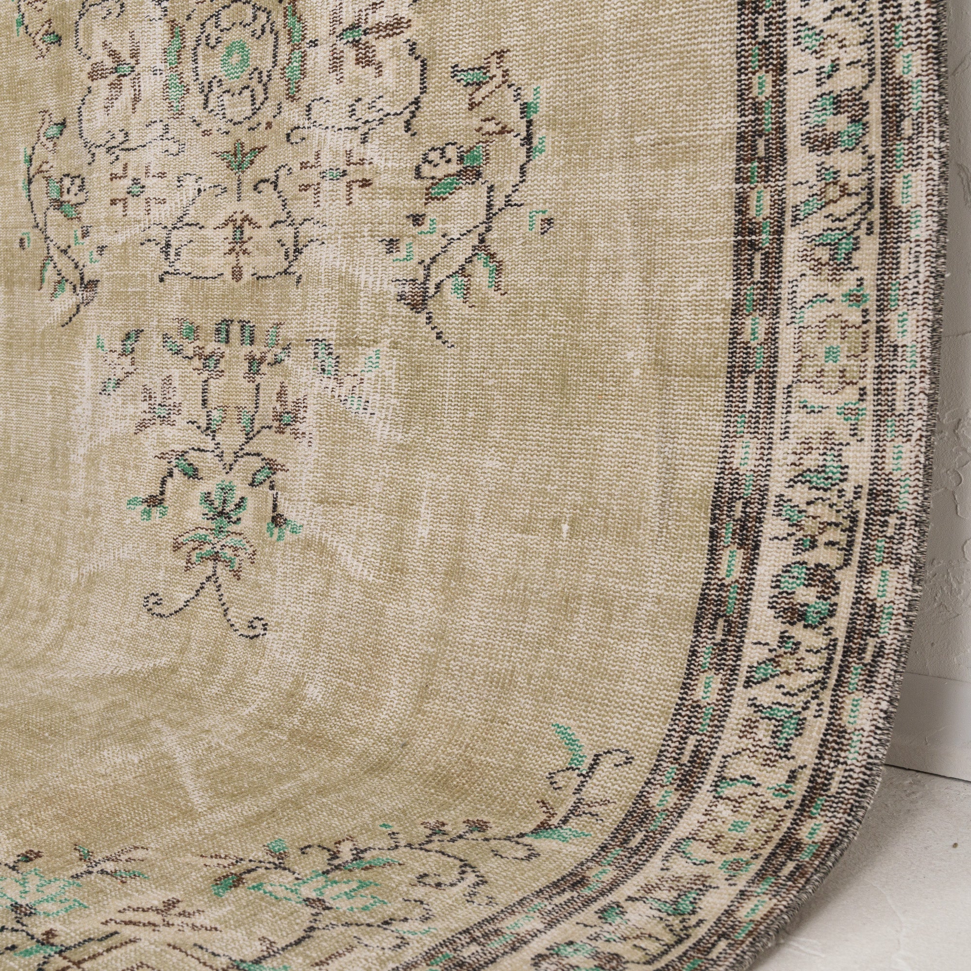 Green and Brown Area Wool Rug