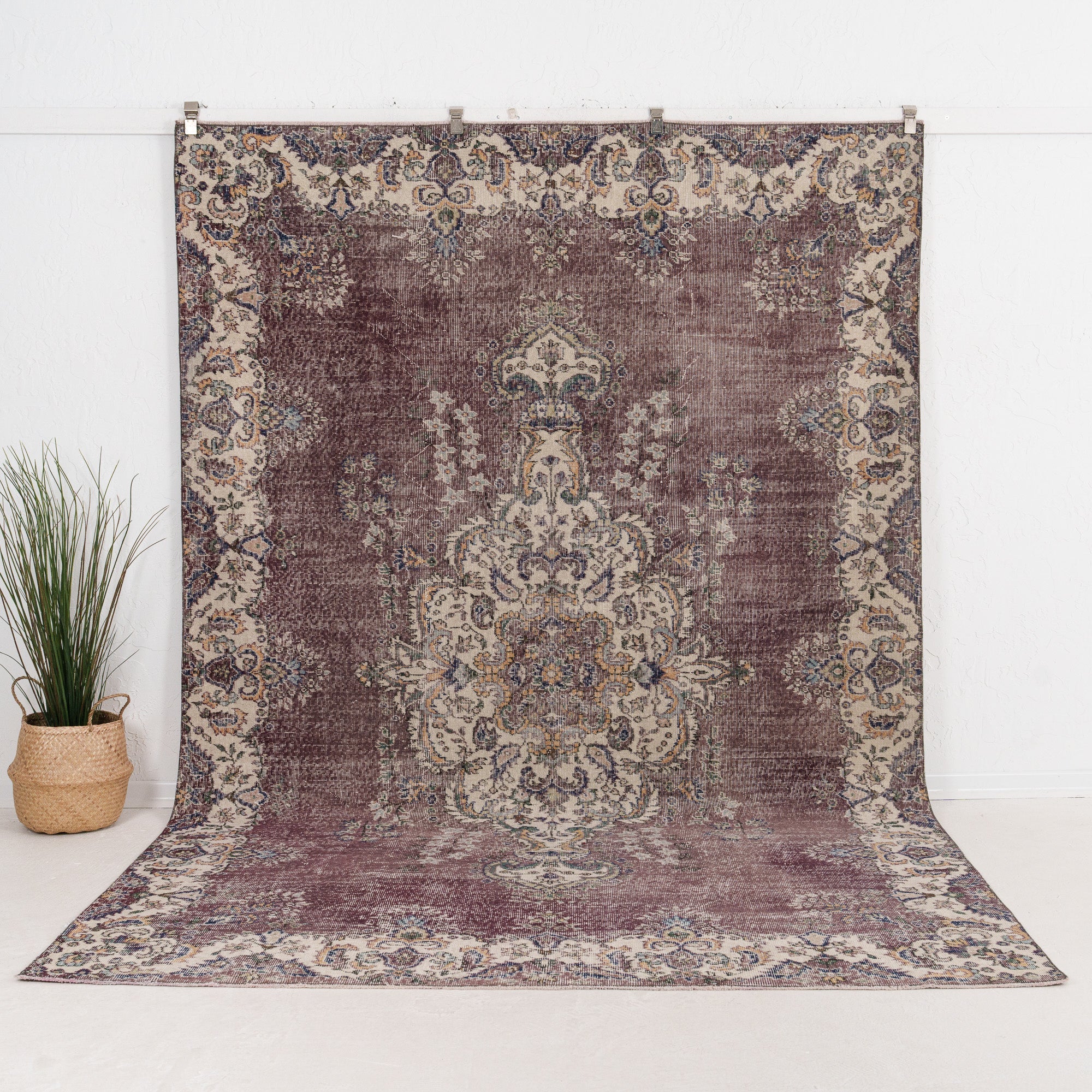 Large Beige Antique Rug