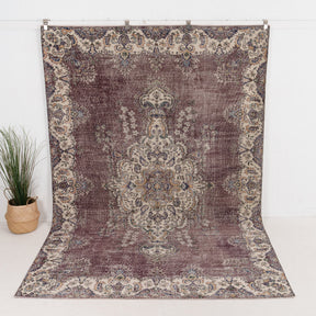 7' x 11' - Vintage Turkish Area Rug, Purple - Zelarise