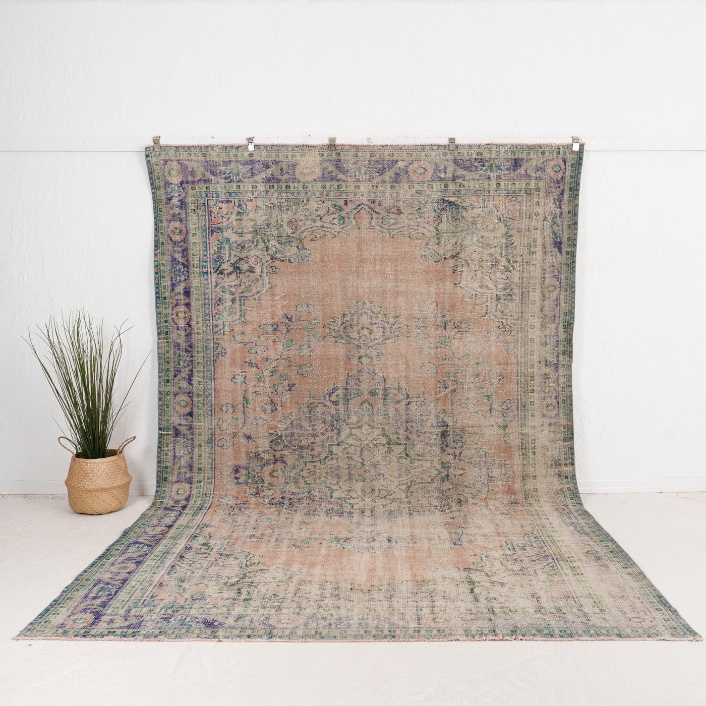 Large Orange Antique Rug