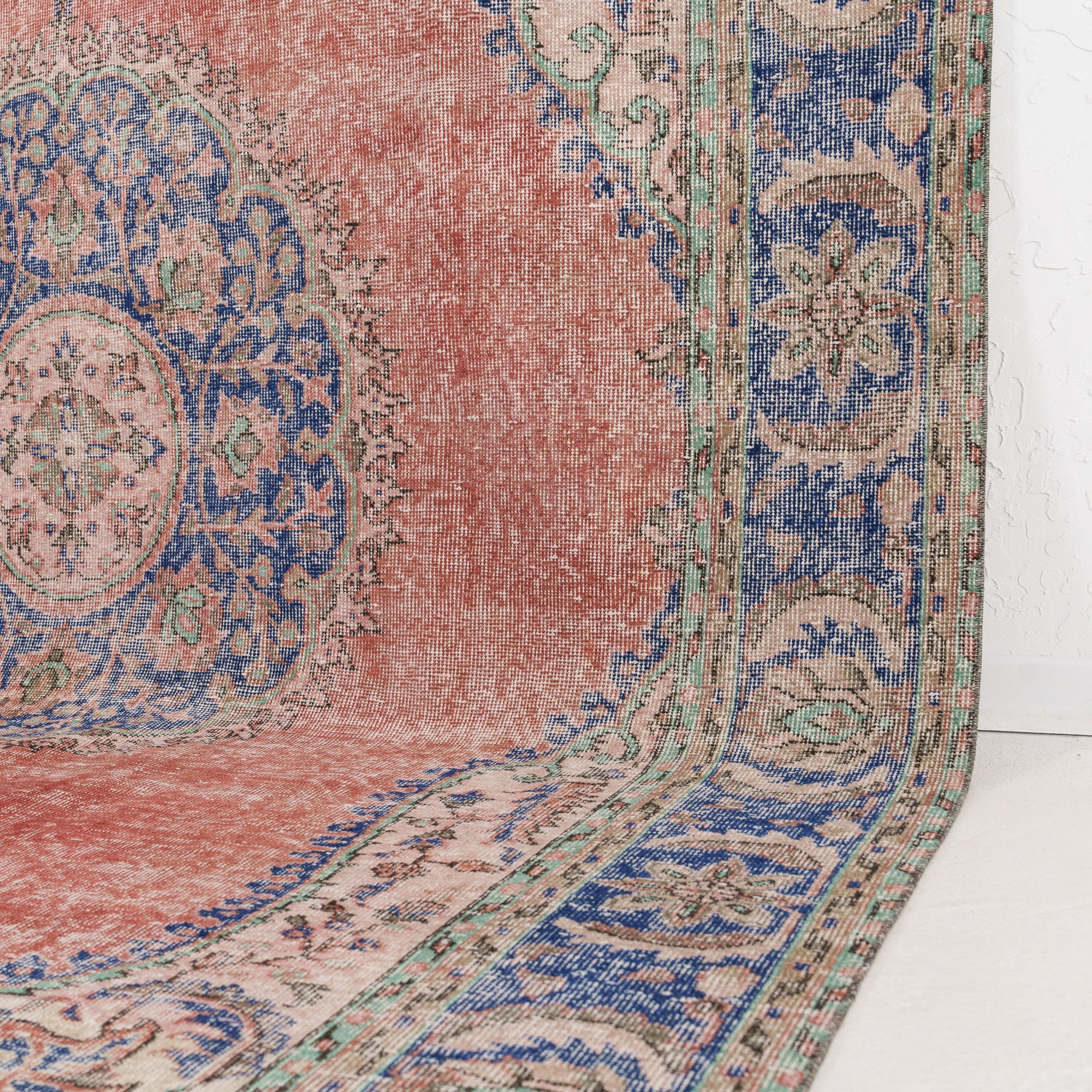 7' x 11' - Vintage Turkish Area Rug, Red - Neravyn | Kuden Rugs