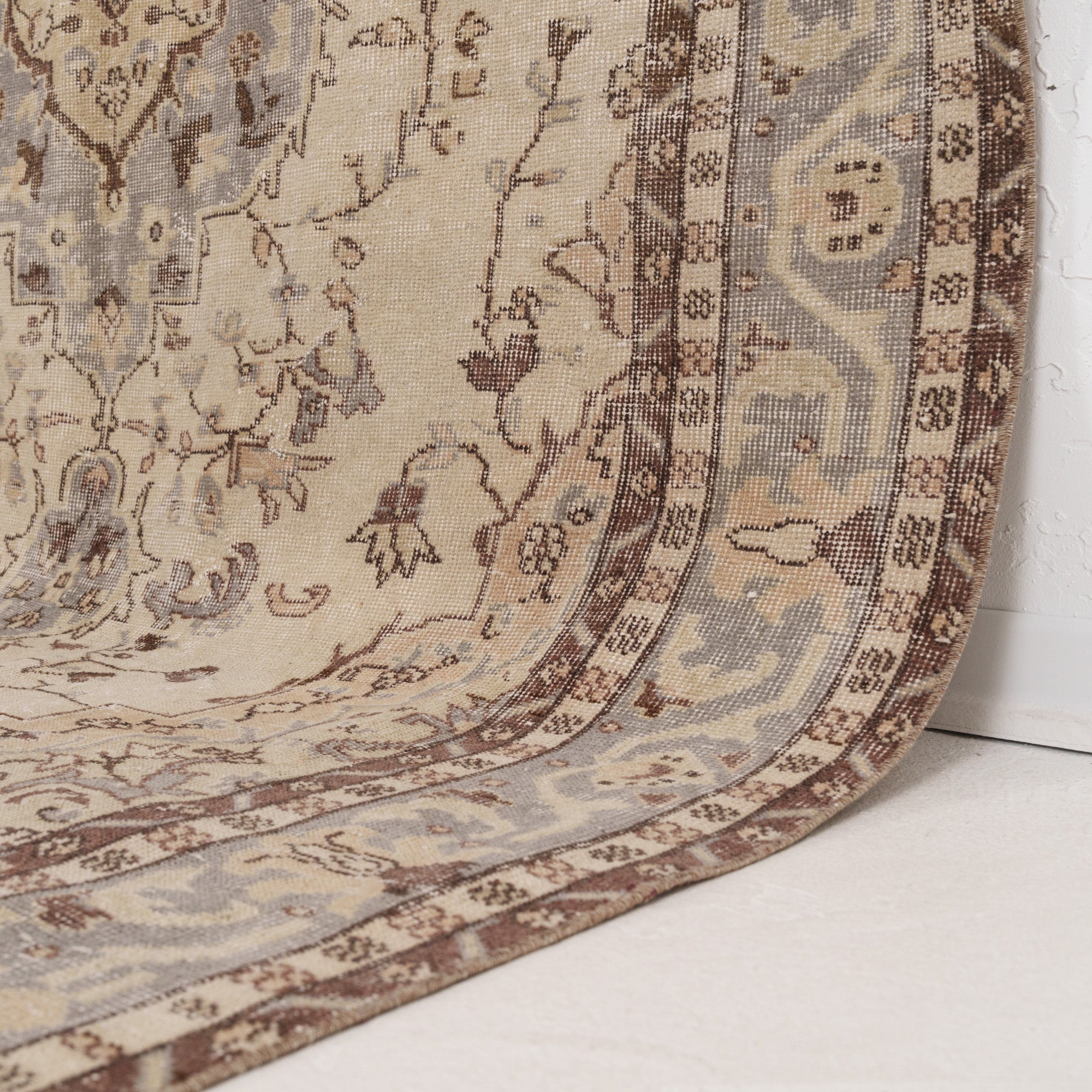Beige and Gray Area Wool Rug