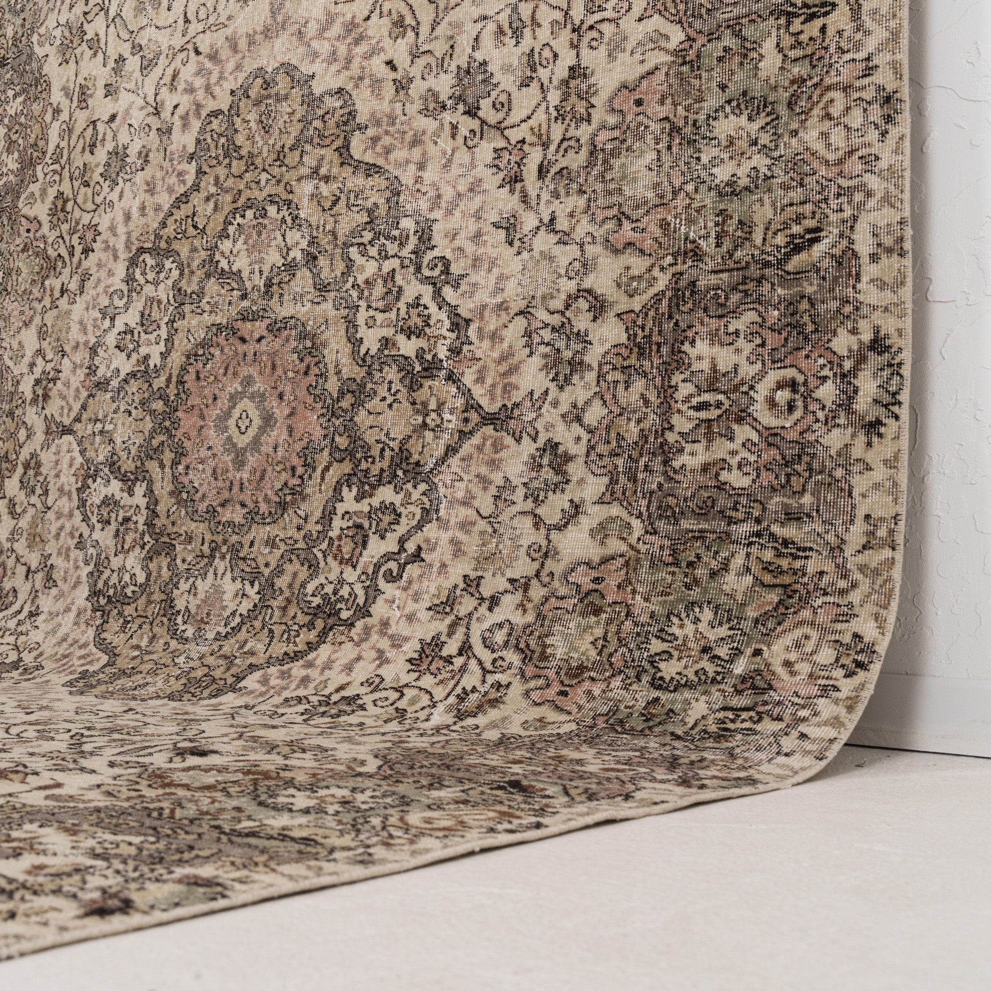Beige and Brown Area Wool Rug