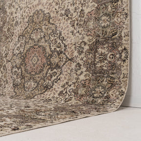 Beige and Brown Area Wool Rug