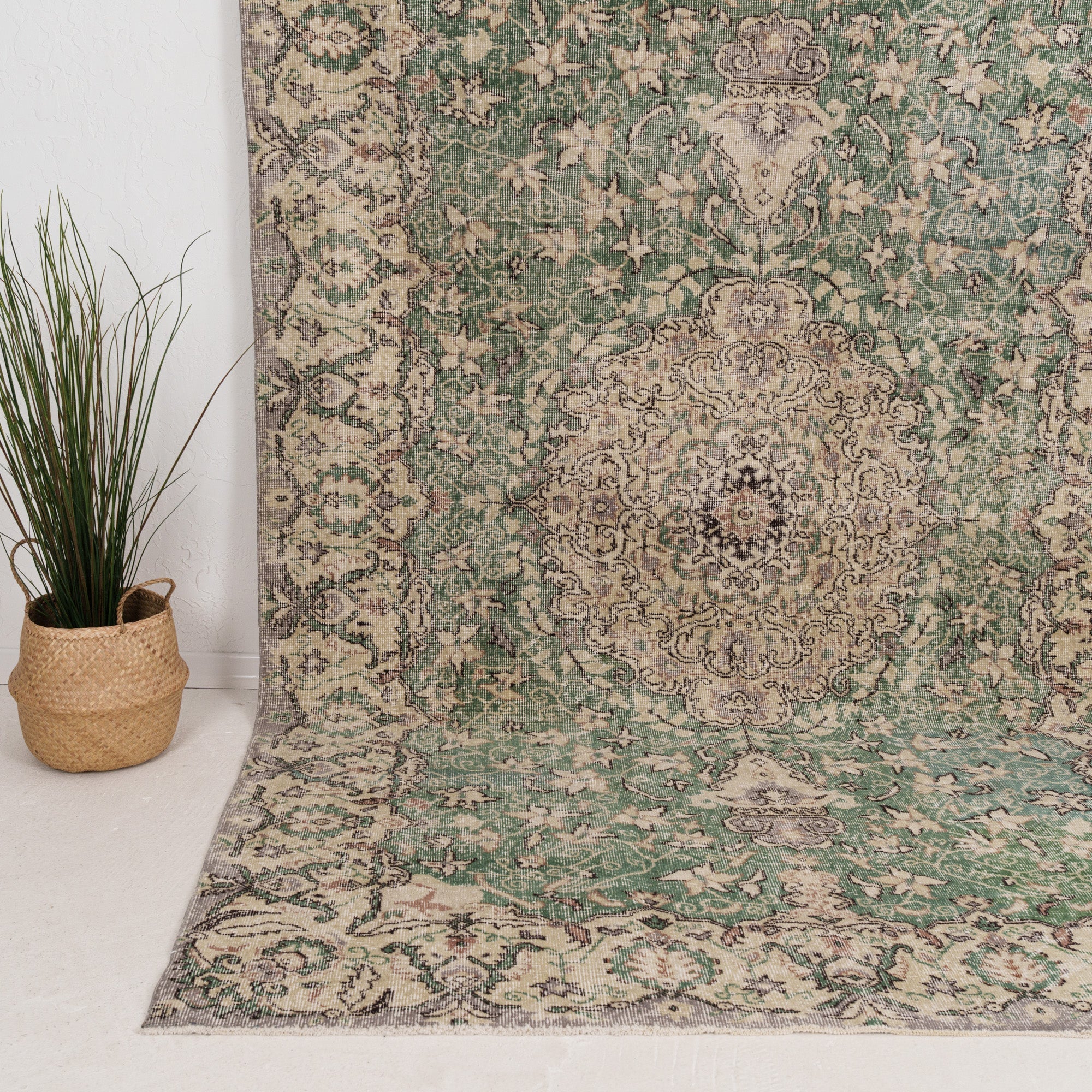 Large Beige Antique Rug