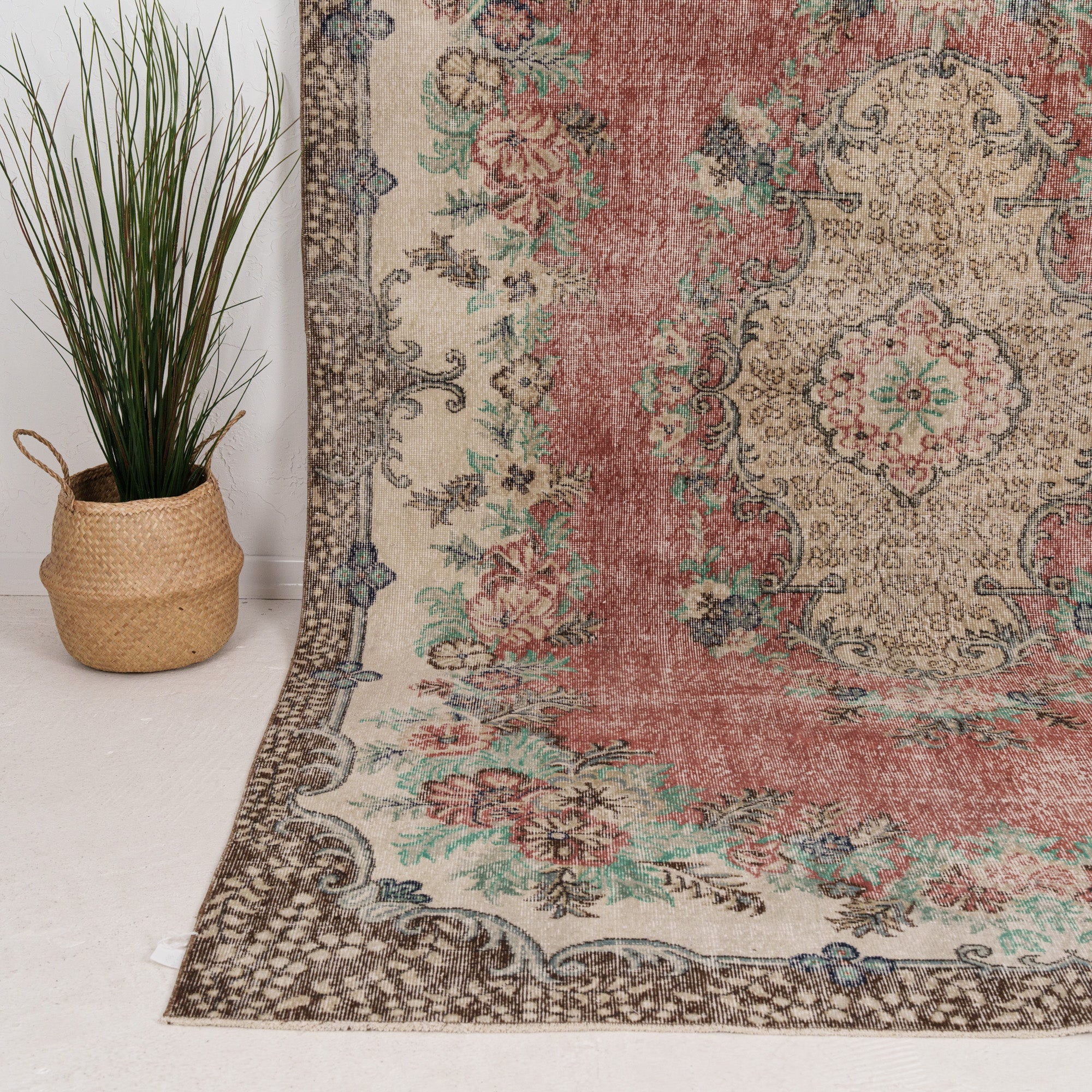 Large Green Antique Rug
