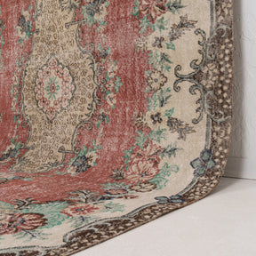 Red and Green Area Wool Rug