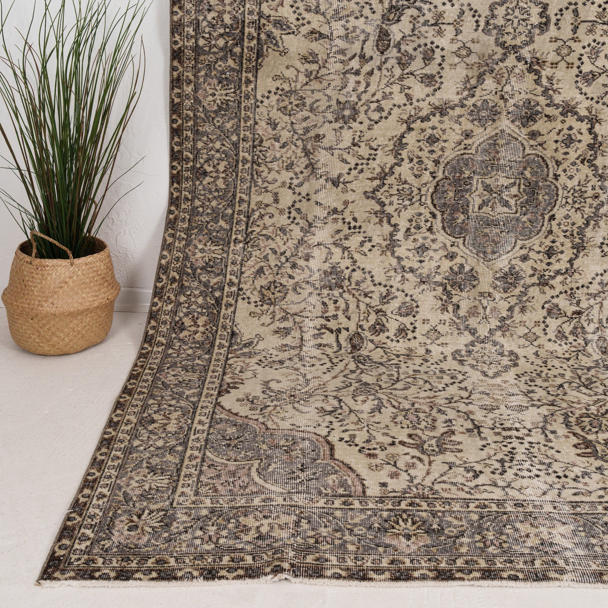Large Gray Antique Rug