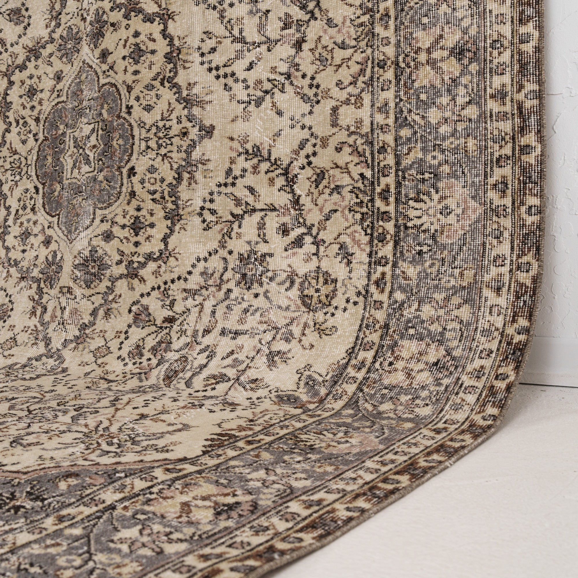 Beige and Gray Area Wool Rug