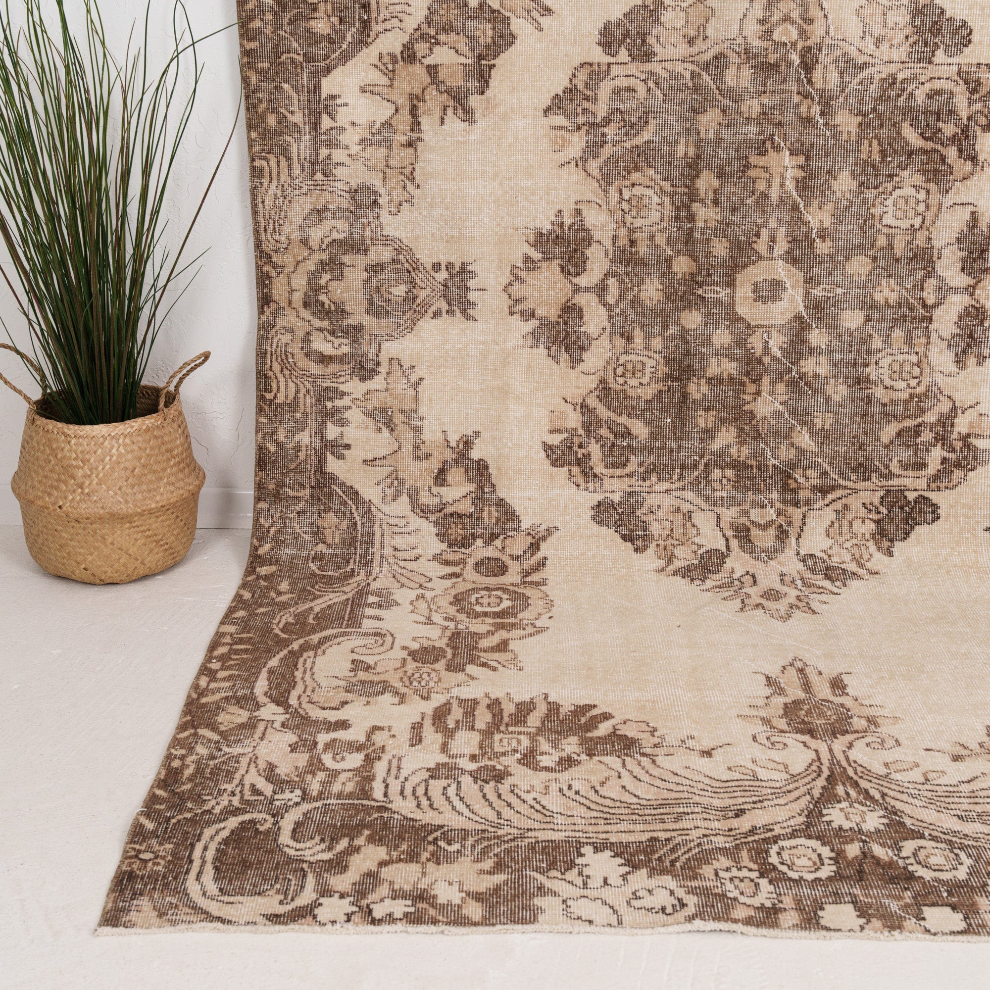 Large Brown Antique Rug