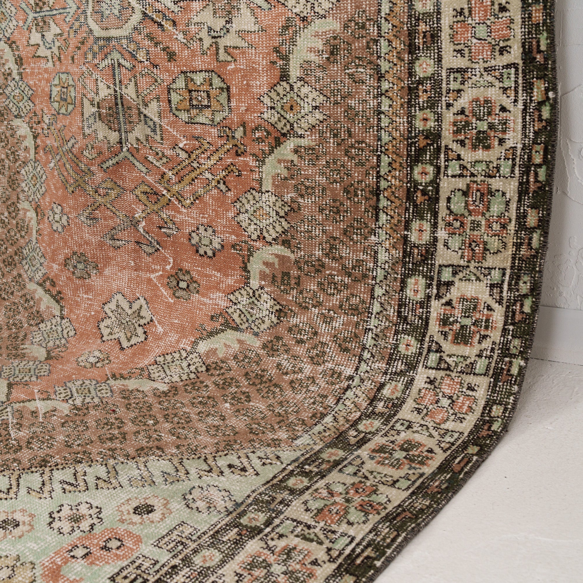 Red and Green Area Wool Rug
