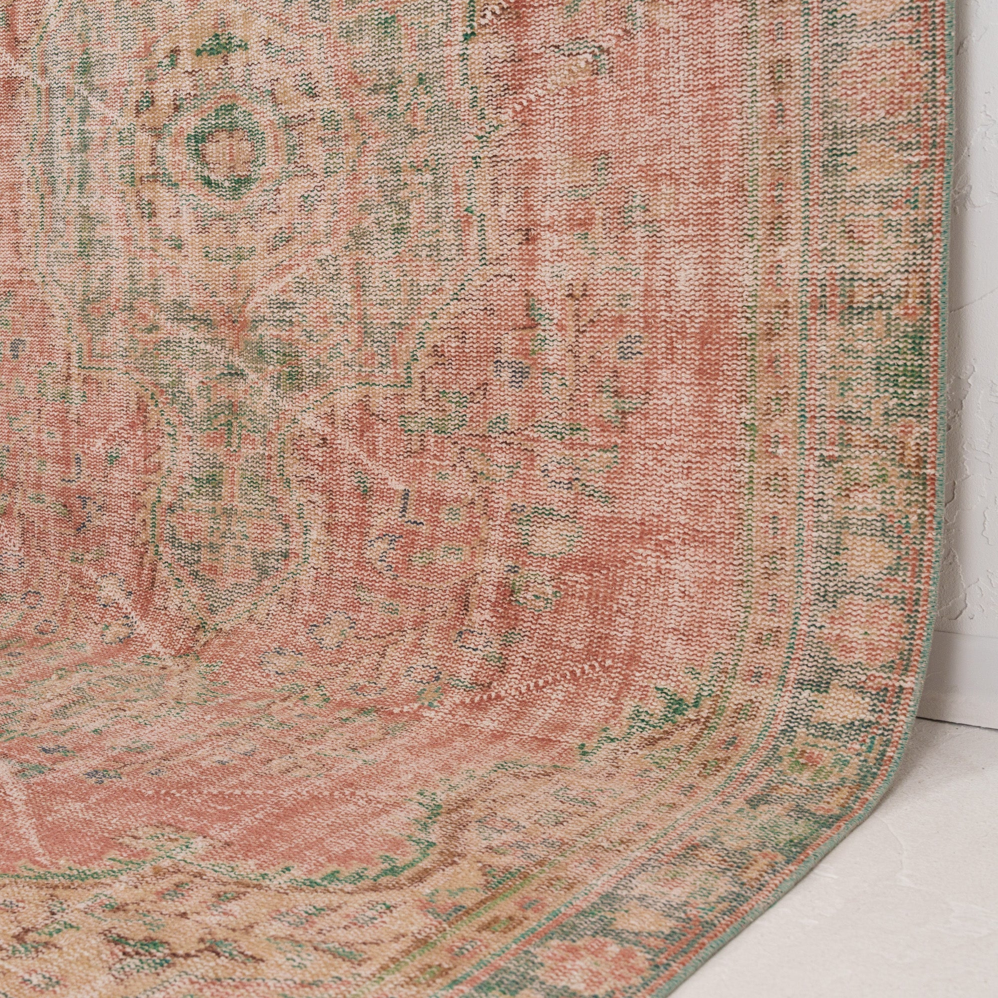 Red and Green Area Wool Rug