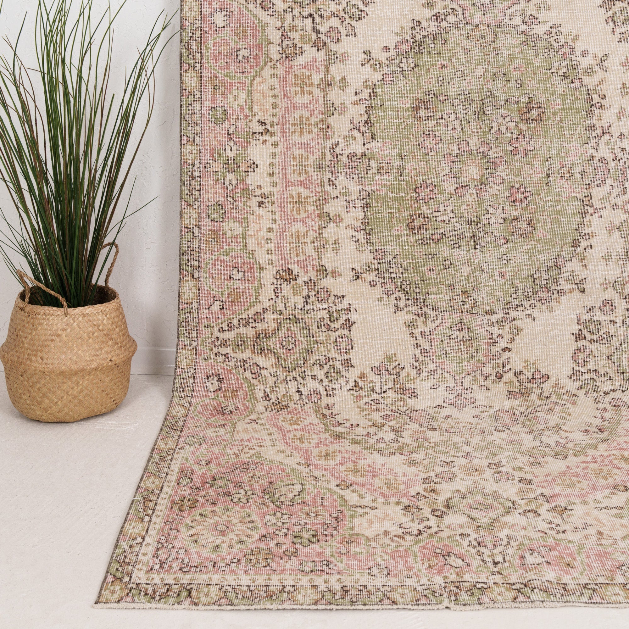 Large Pink Antique Rug