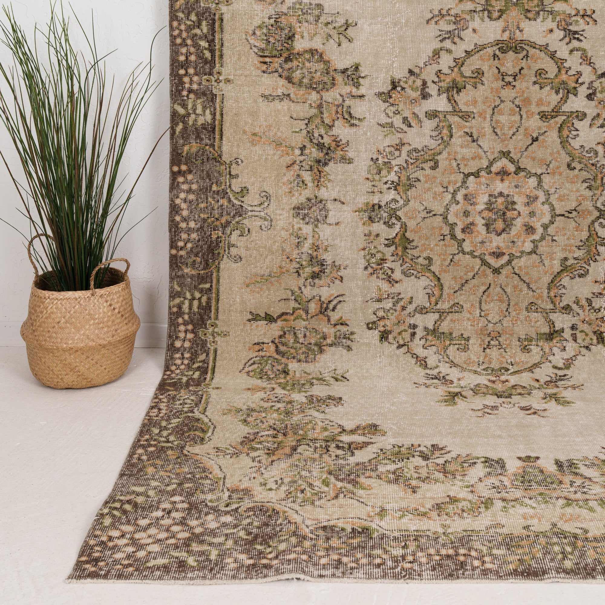 Large Brown Antique Rug