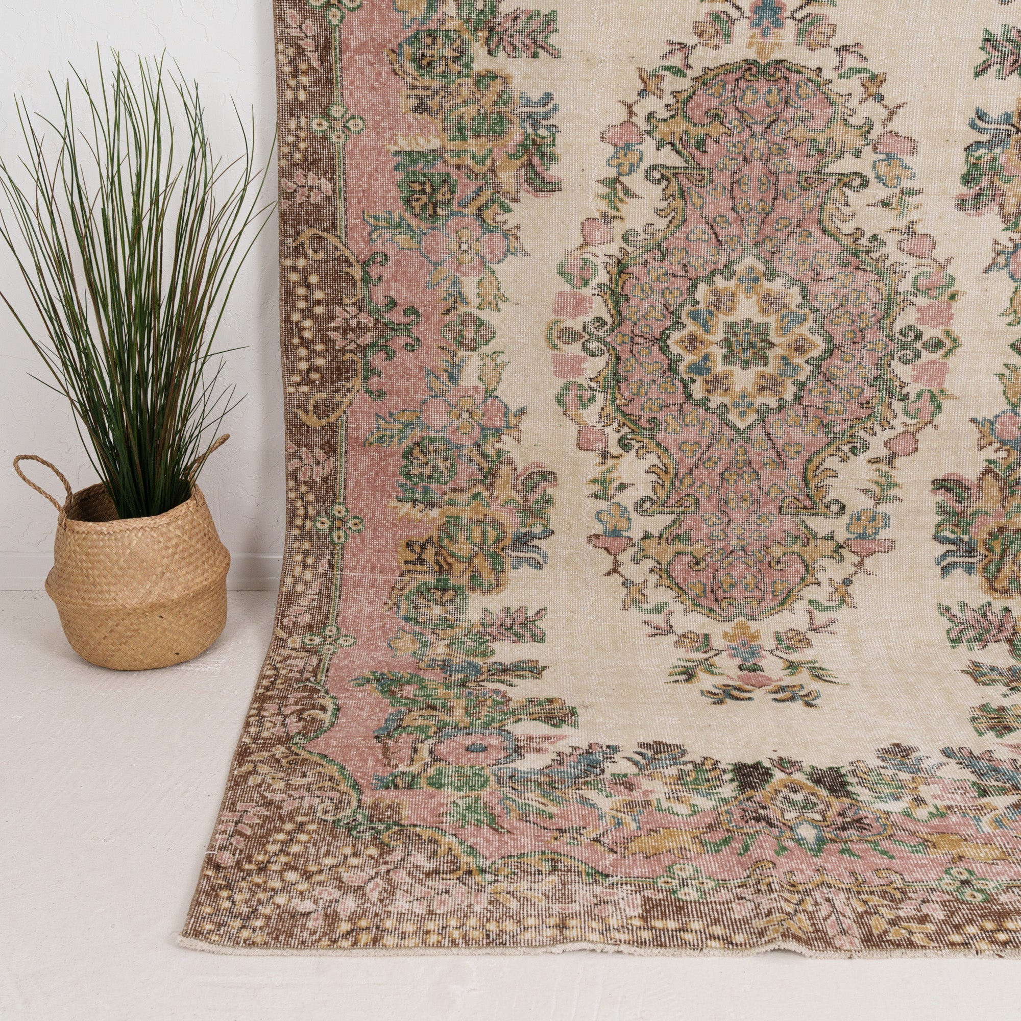 Large Pink Antique Rug