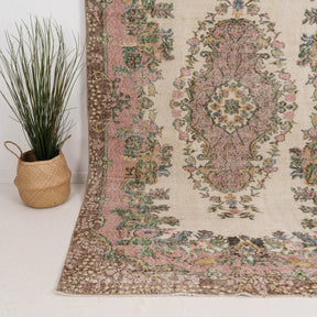 Large Pink Antique Rug