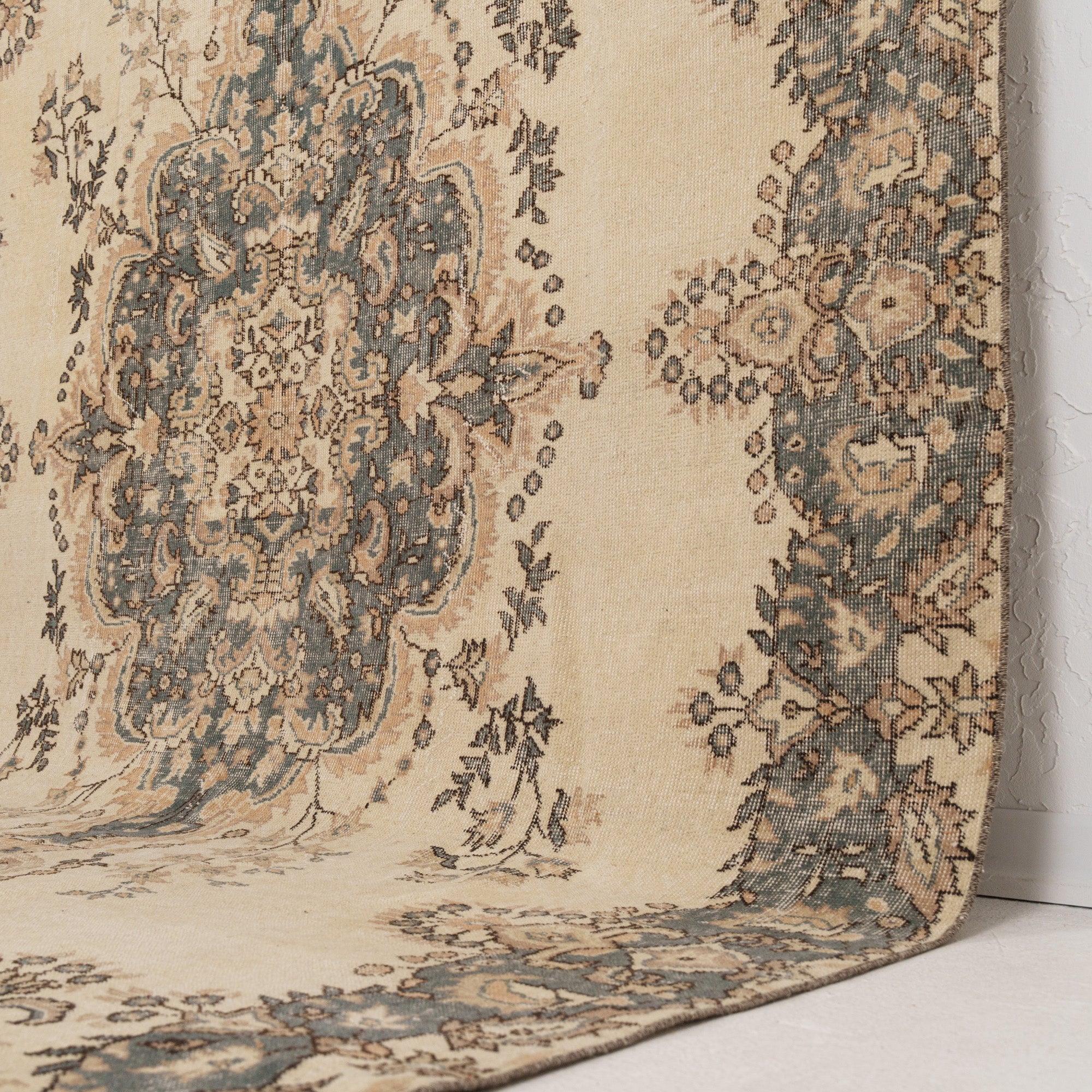Beige and Gray Area Wool Rug