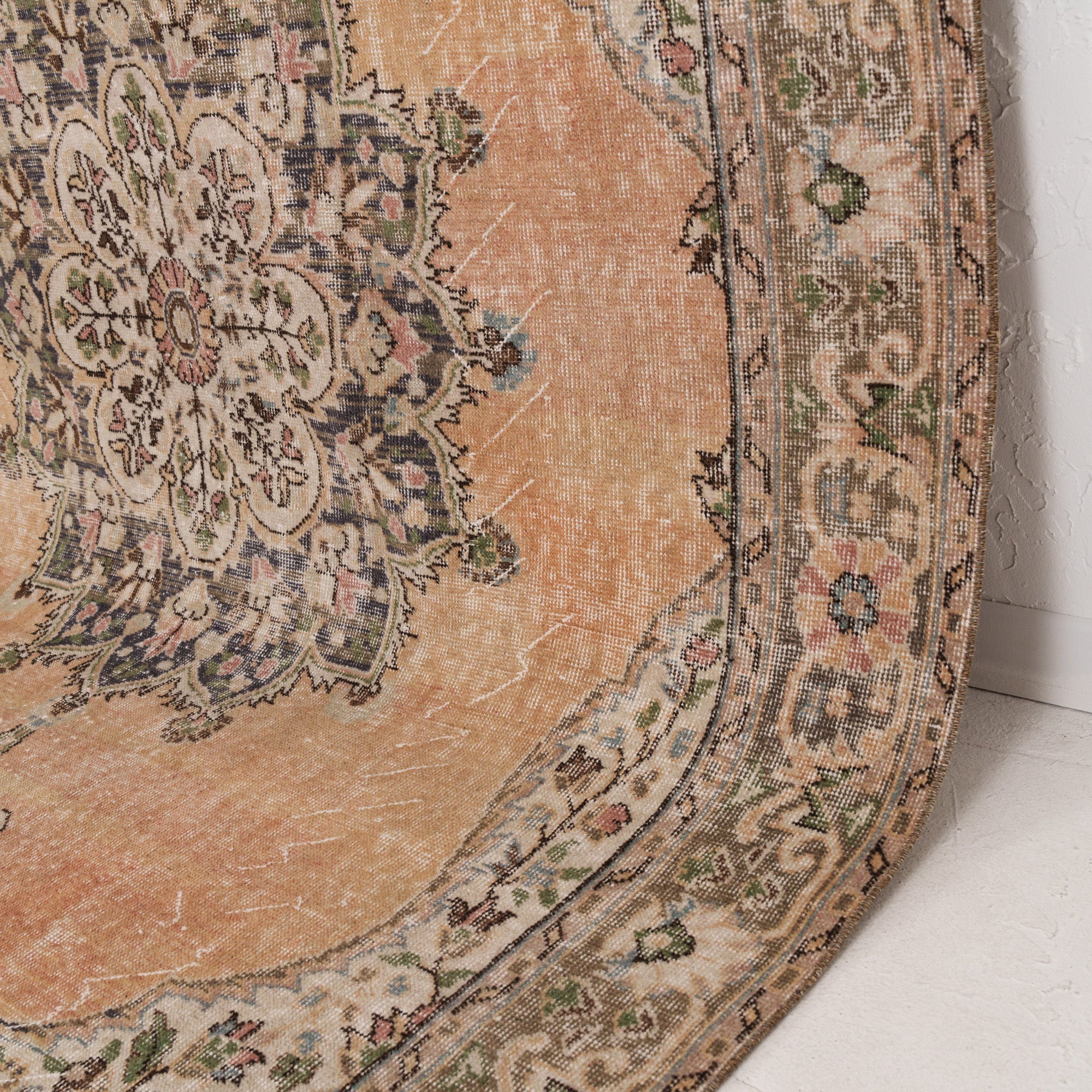 Orange and Red Area Wool Rug