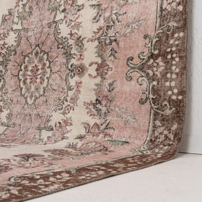 Beige and Pink Area Wool Rug