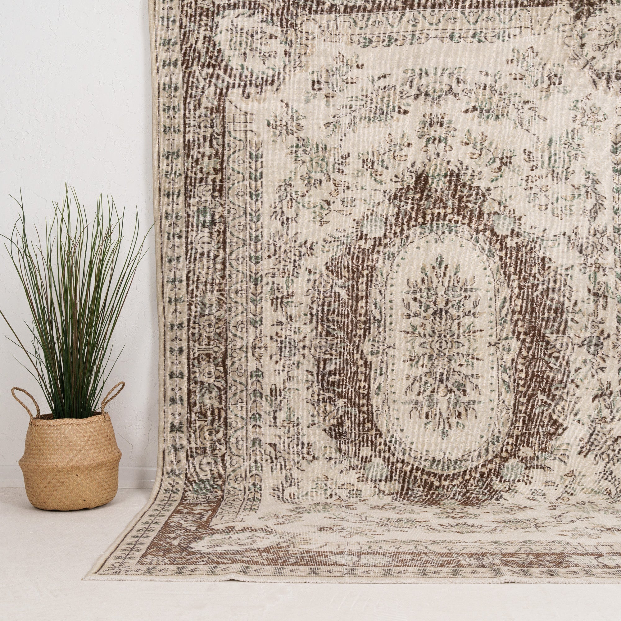 Large Brown Antique Rug