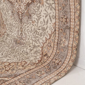 Beige and Brown Area Wool Rug