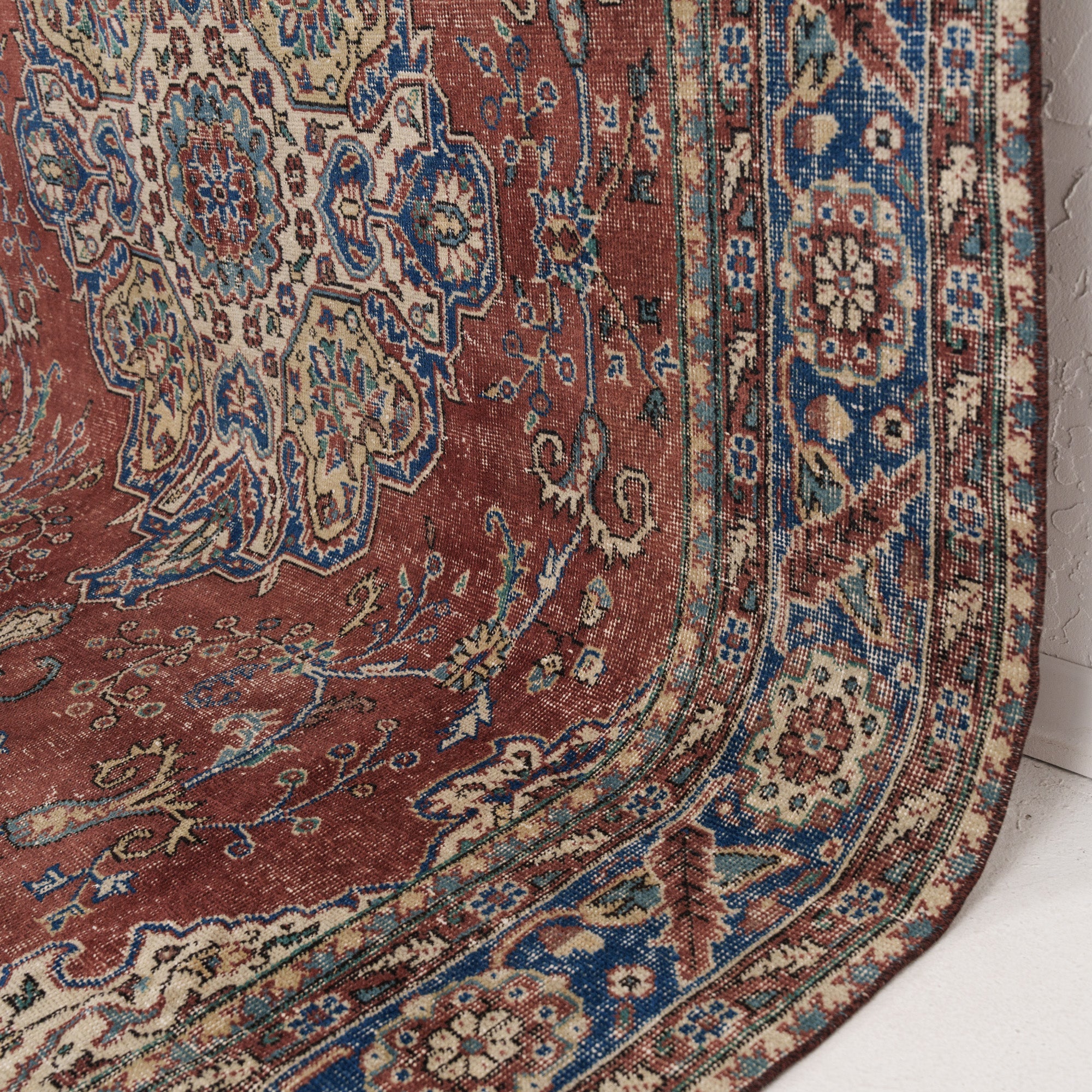 Red and Blue Area Wool Rug