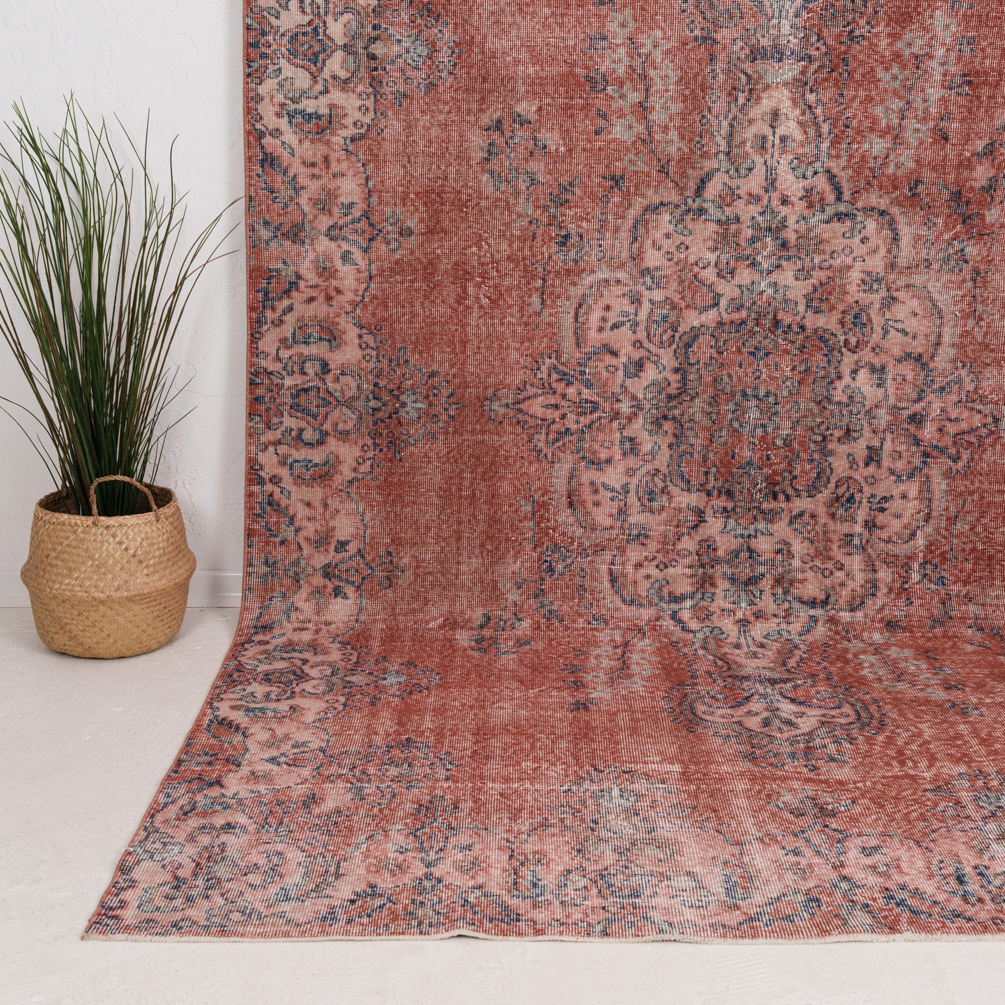 Large Pink Antique Rug