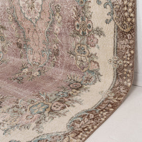 Purple and Beige Area Wool Rug