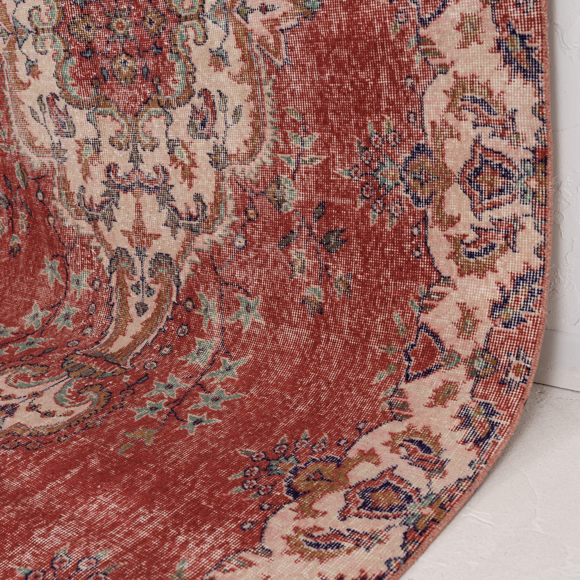 Red and Beige Area Wool Rug