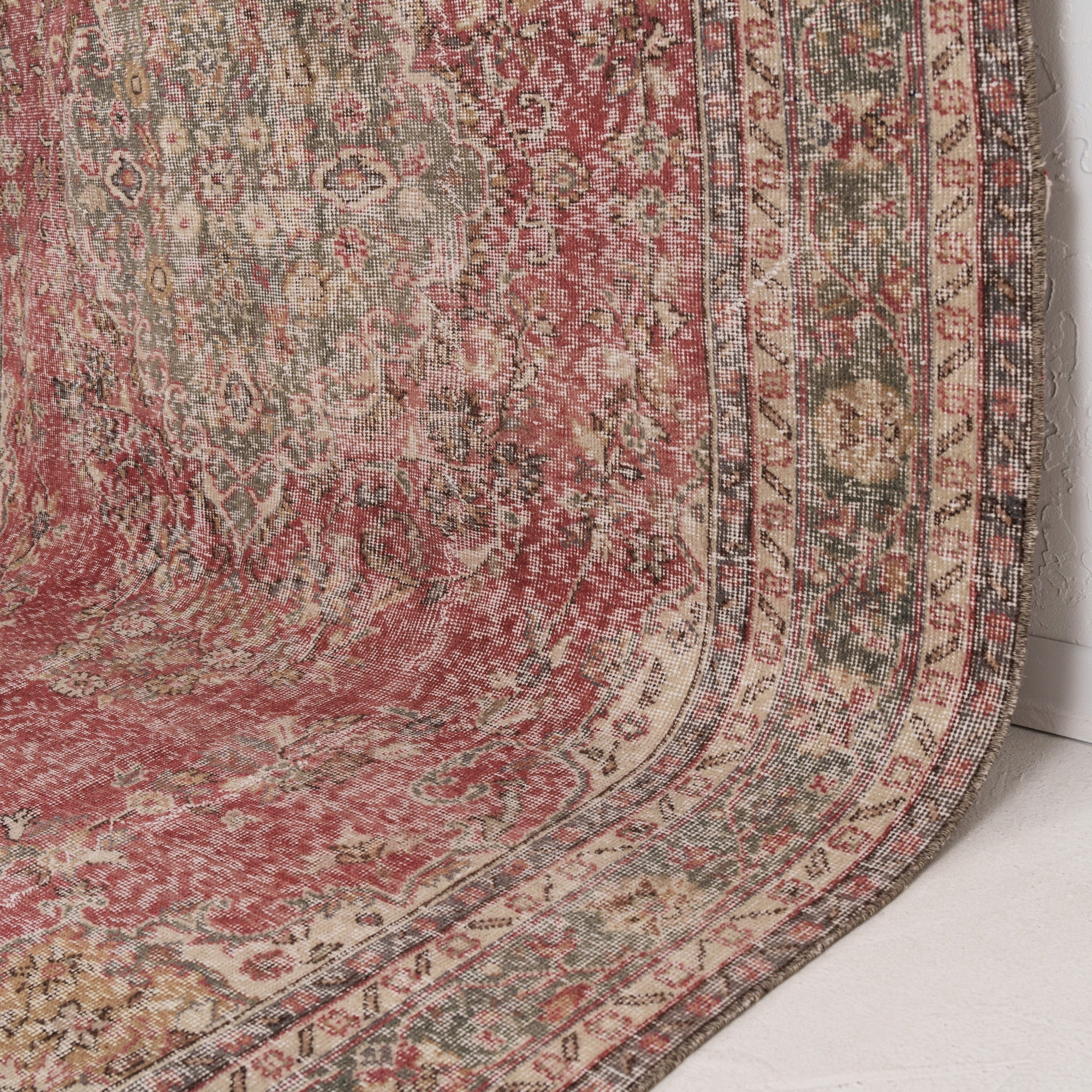 Red and Brown Area Wool Rug
