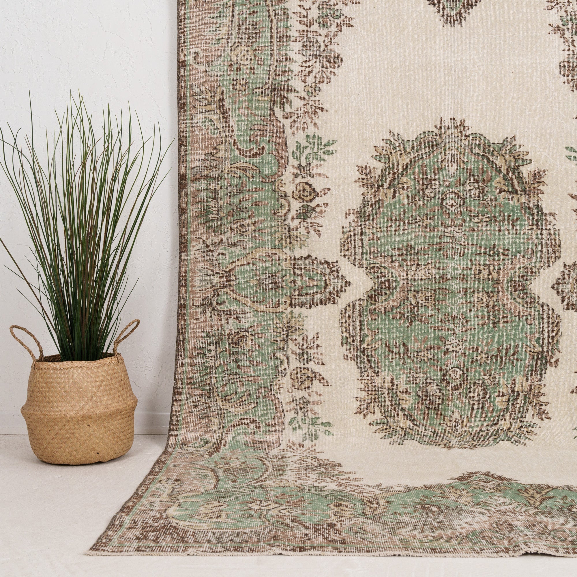 Large Green Antique Rug