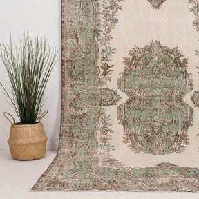 Large Green Antique Rug