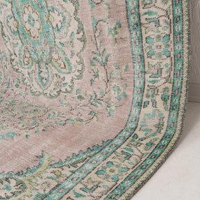Red and Green Area Wool Rug