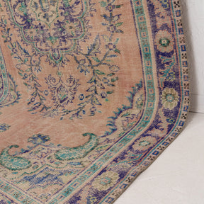 Orange and Blue Area Wool Rug