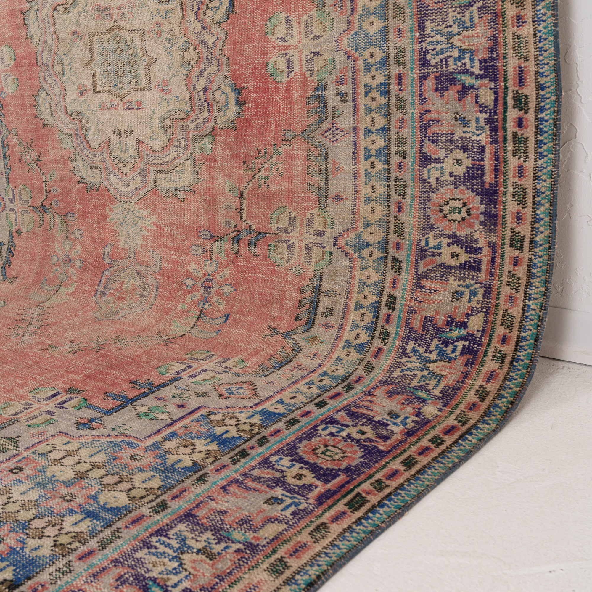 Red and Blue Area Wool Rug