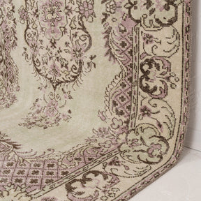 Beige and Pink Area Wool Rug